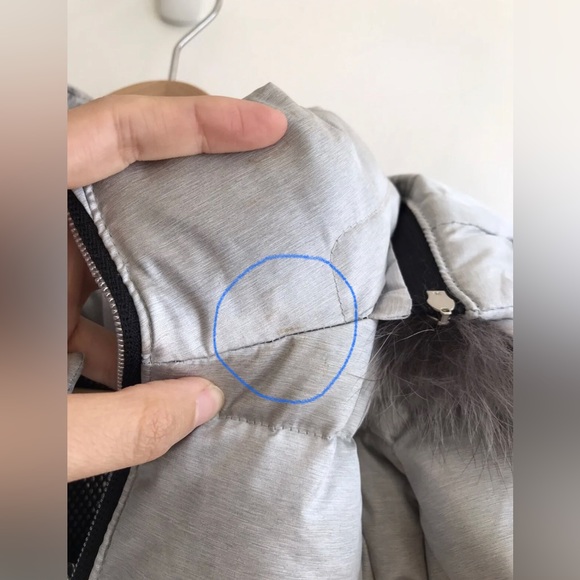 CASTELBAJAC Goose Down Blue Fox Hooded Puffer Coat Womens Size XS - Picture 16 of 16